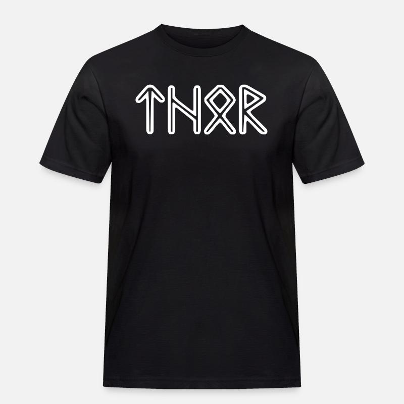 Wikinger Thor - Männer Workwear T-Shirt - Schwarz