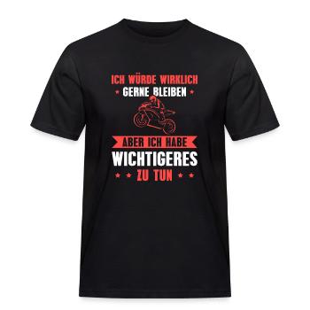 Motorrad Wichtigeres zu tun Motorradfahrer - Männer Workwear T-Shirt - Schwarz - Vorne - AI Model Male 178 light (178cm)