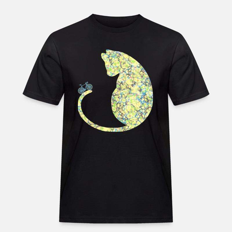 Chat avec vélo E 219 - T-shirt Workwear homme - noir