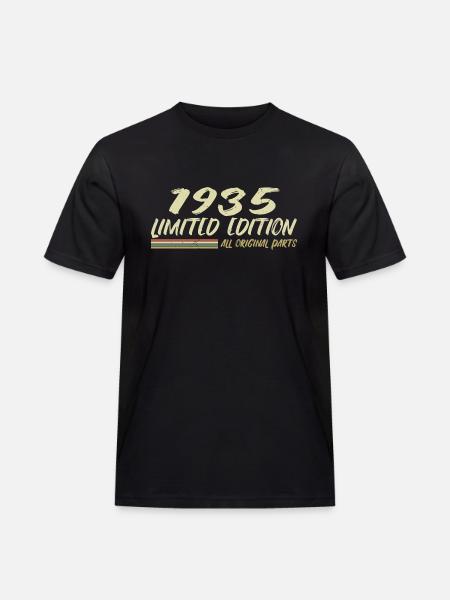 1935 Birthday Gift Idea 1935 - Men's Workwear T-Shirt - black