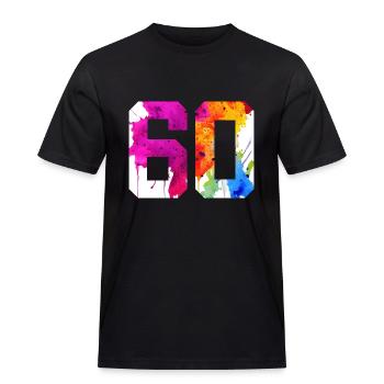 NUMMER 60 JAHRE ALT 60. GEBURTSTAG - Männer Workwear T-Shirt - Schwarz - Vorne - AI Model Male 178 light (178cm)