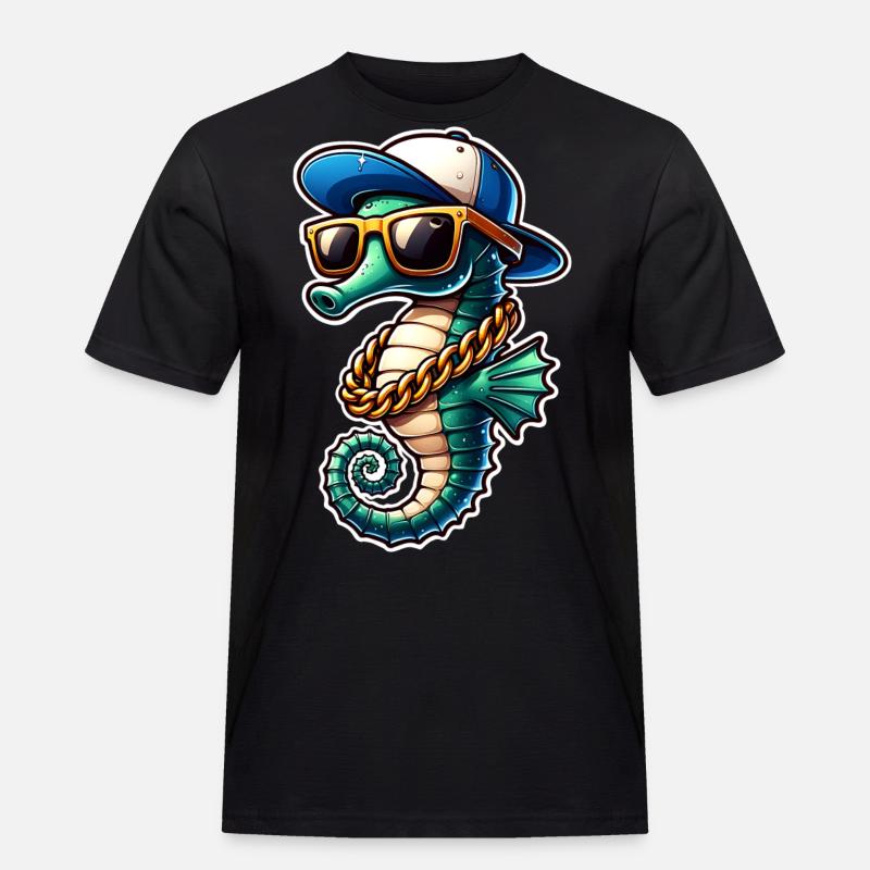 Seepferd Seepferdchen - Männer Workwear T-Shirt - Schwarz