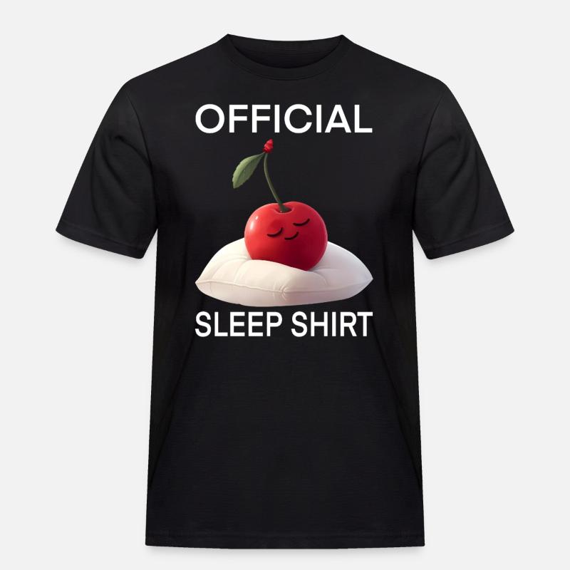 Kirsche - Männer Workwear T-Shirt - Schwarz