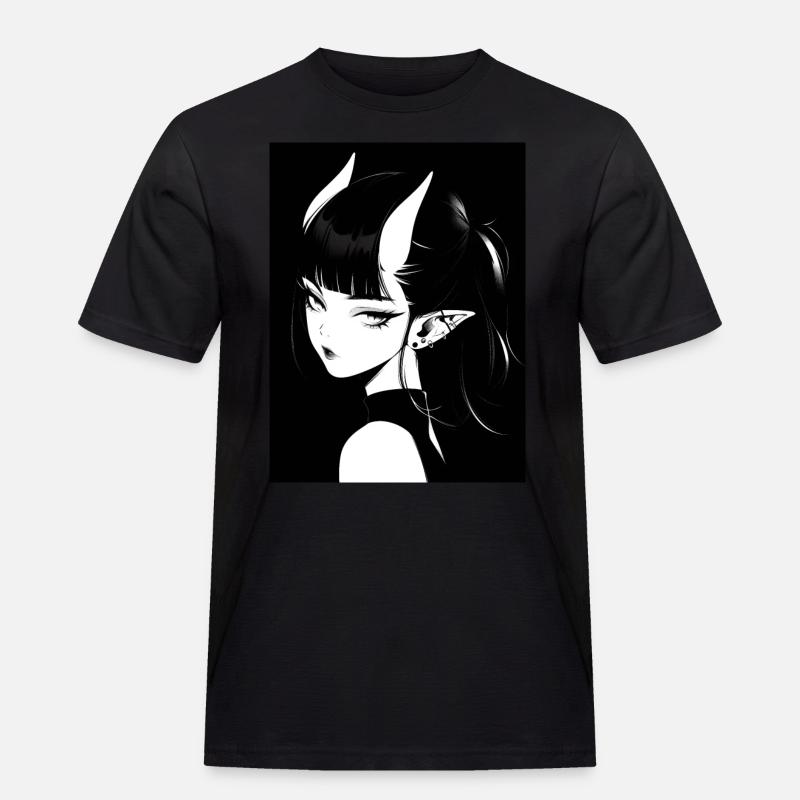 Anime, Mädchen, Geschenk, demon - Männer Workwear T-Shirt - Schwarz