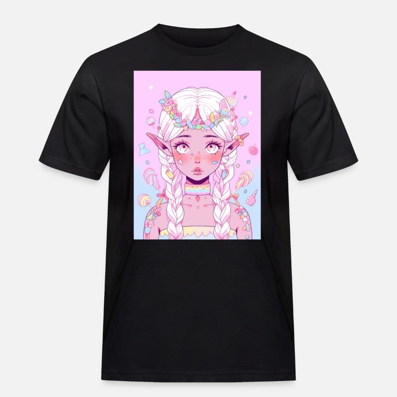 Anime Mädchen Geschenk - Männer Workwear T-Shirt - Schwarz