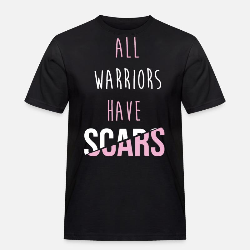 Brustkrebs-Schleife - Männer Workwear T-Shirt - Schwarz