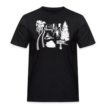 Freetek Sounsystem free party - Männer Workwear T-Shirt - Schwarz - Vorne - AI Model Male 178 light (178cm)