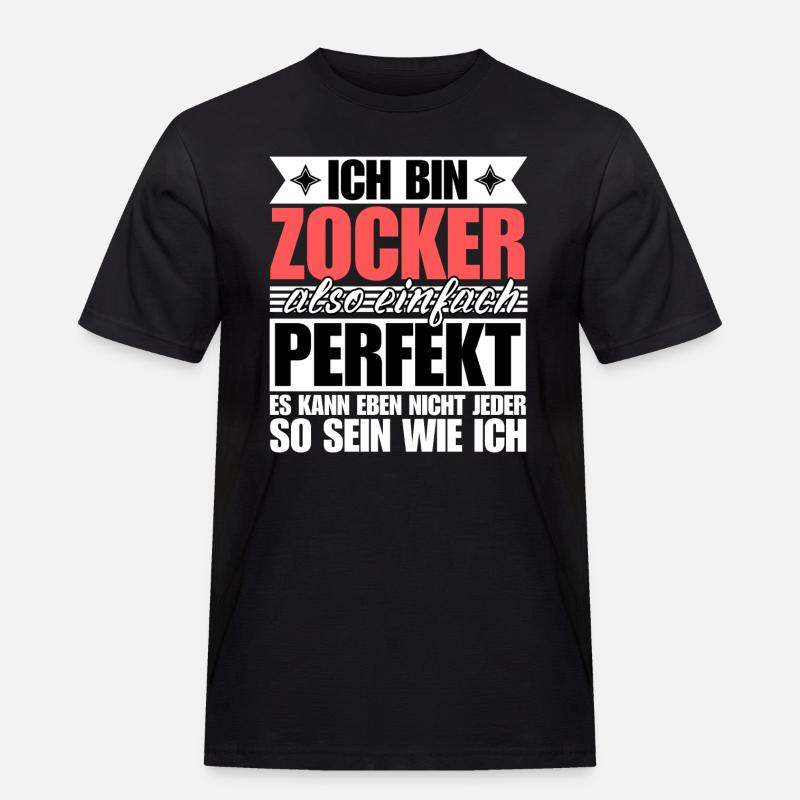 Perfekter Zocker - Männer Workwear T-Shirt - Schwarz