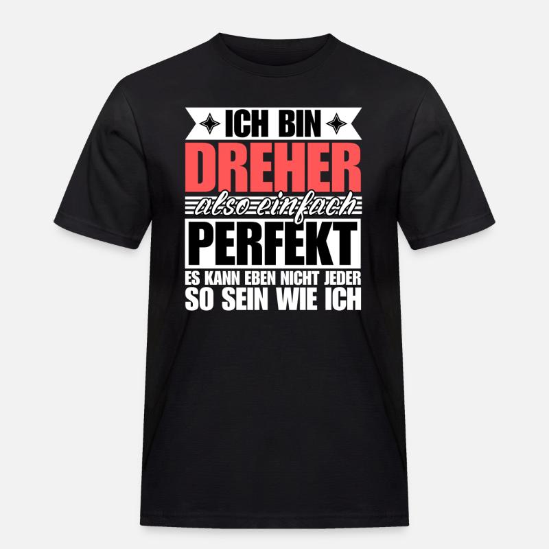 Perfekter Dreher - Männer Workwear T-Shirt - Schwarz
