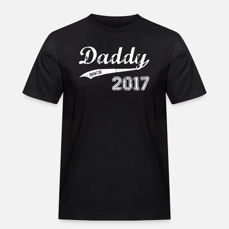 Daddy Since 2017 - Männer Workwear T-Shirt - Schwarz