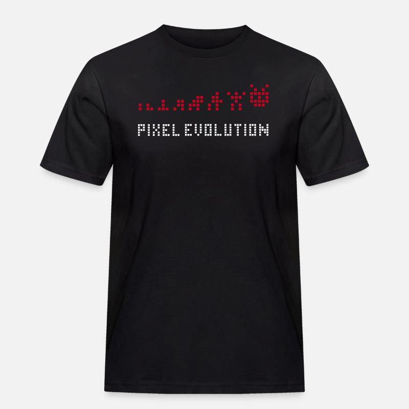 Pixel Evolution - Männer Workwear T-Shirt - Schwarz