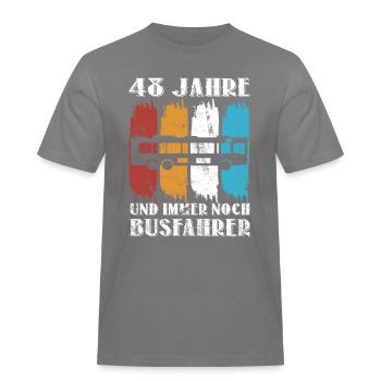 Busfahrer Busfahren Beruf Spruch 48 Geburtstag - Männer Workwear T-Shirt - Grau - Vorne - AI Model Male 185 dark (185cm)
