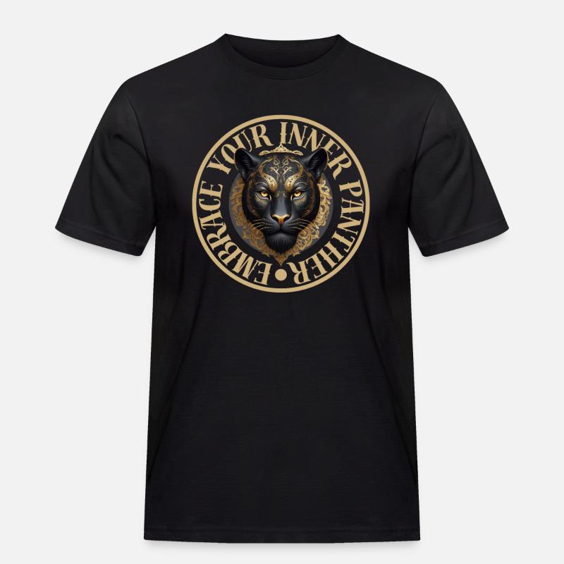 Embrace Your Inner Panther - Männer Workwear T-Shirt - Schwarz