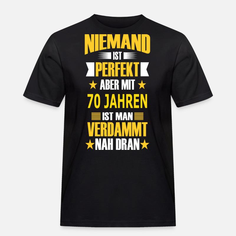 70 JAHREN - Männer Workwear T-Shirt - Schwarz