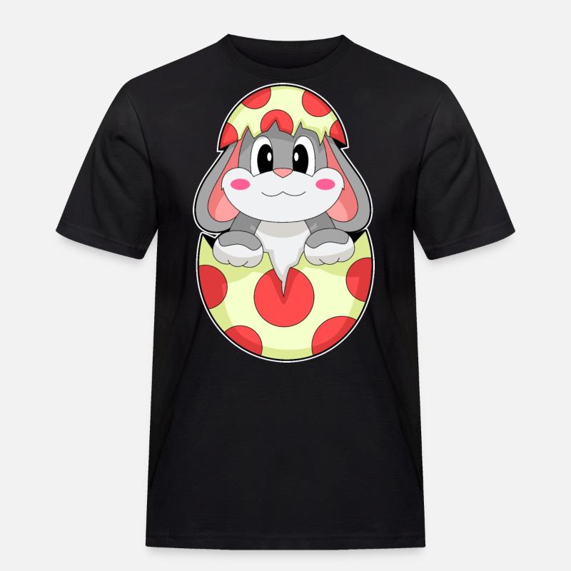 Hase Ei - Männer Workwear T-Shirt - Schwarz