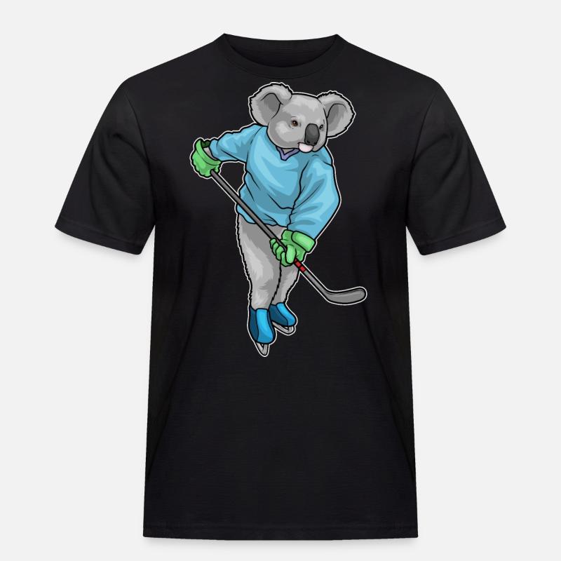 Koala Eishockey Eishockeyschläger - Männer Workwear T-Shirt - Schwarz