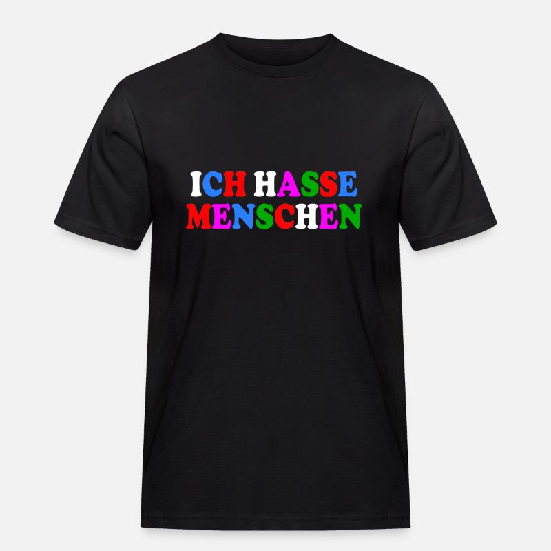 Ich hasse menschen - Männer Workwear T-Shirt - Schwarz