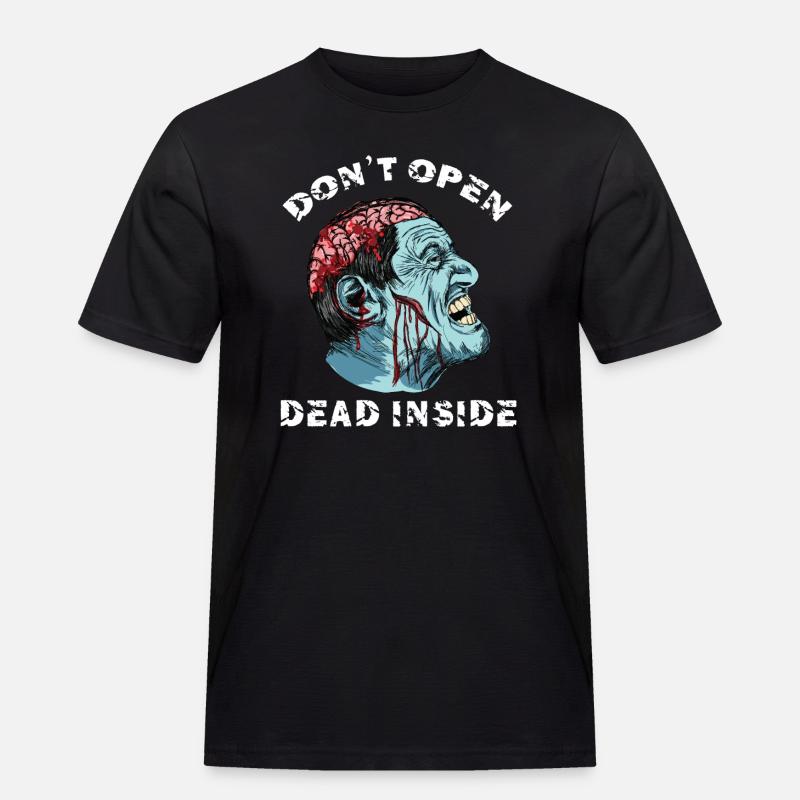 Zombie - Don't Open Dead Inside - Männer Workwear T-Shirt - Schwarz