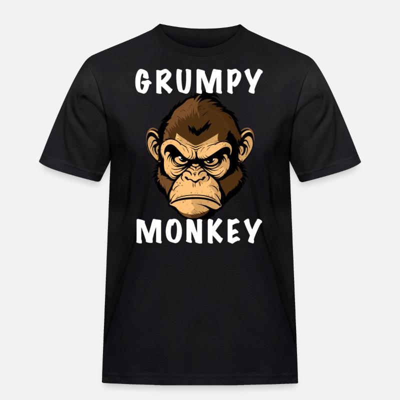 GRUMPY MONKEY - Men's Workwear T-Shirt - black
