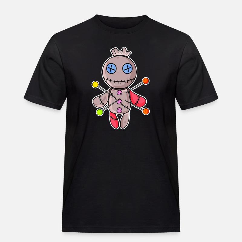 Voodoo doll - Männer Workwear T-Shirt - Schwarz
