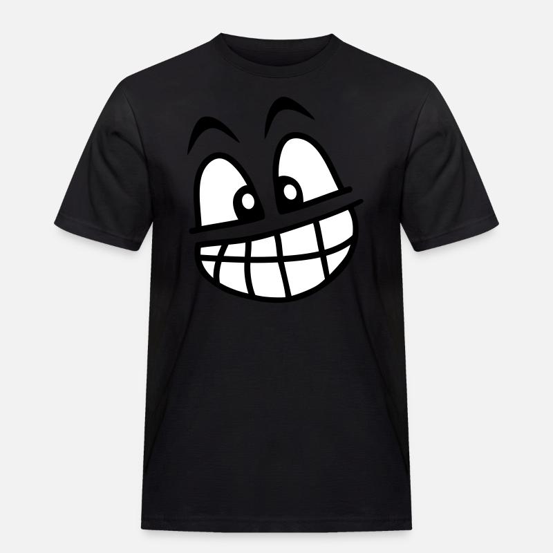 grin_face_2c - Männer Workwear T-Shirt - Schwarz