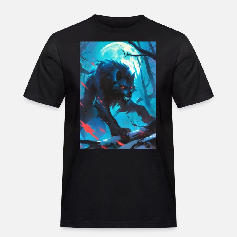 Werewolf Werwolf - Männer Workwear T-Shirt - Schwarz