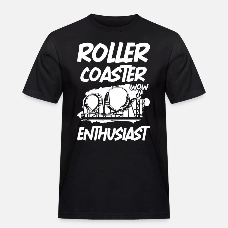 Roller Coaster Enthusiast - Männer Workwear T-Shirt - Schwarz