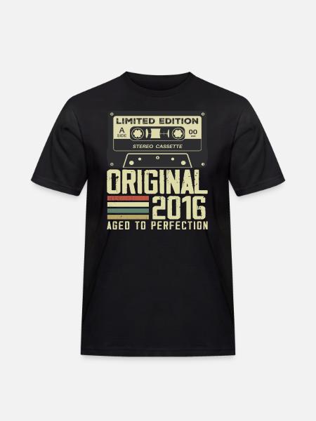 8. Jubiläumsgeschenk im Retro-Stil 2016 - Männer Workwear T-Shirt - Schwarz