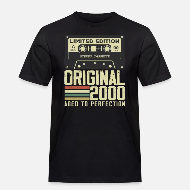 24. Jubiläumsgeschenk im Retro-Stil 2000 - Männer Workwear T-Shirt - Schwarz