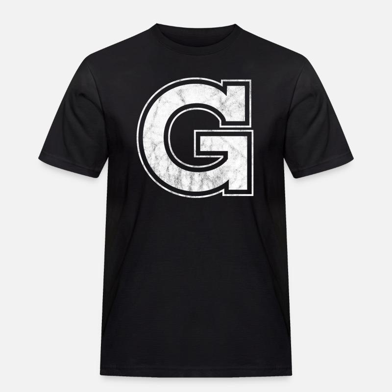 Buchstabe G - Männer Workwear T-Shirt - Schwarz