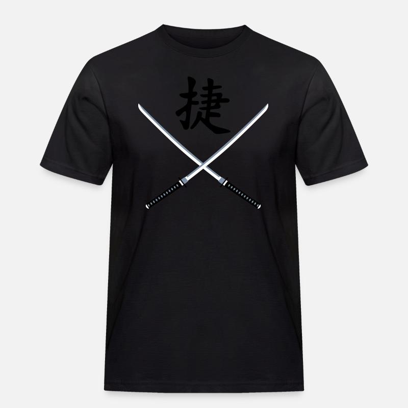 samurai_schwert_victory_3c - Männer Workwear T-Shirt - Schwarz