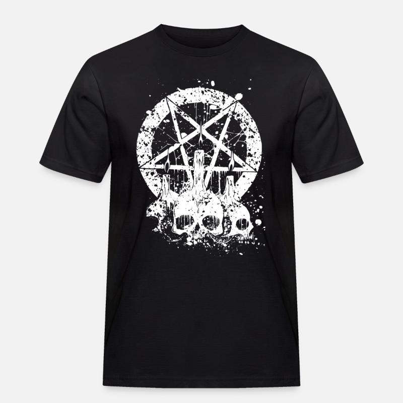 Gothic Skull - Männer Workwear T-Shirt - Schwarz