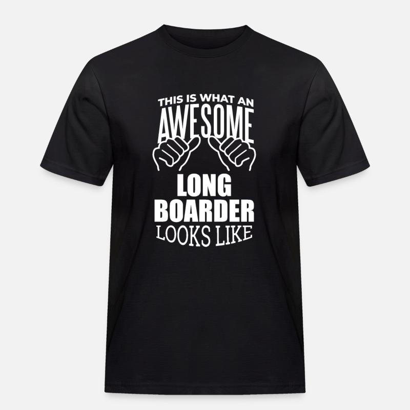 Longboarder - Männer Workwear T-Shirt - Schwarz