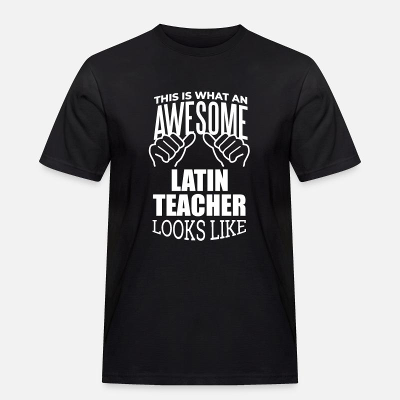 Latein - Männer Workwear T-Shirt - Schwarz