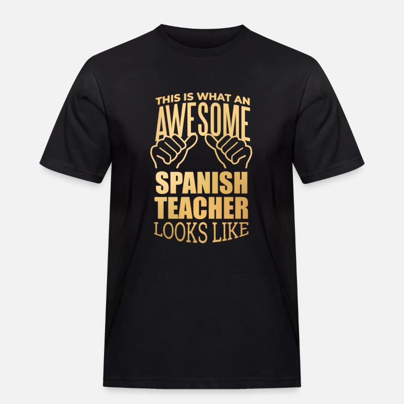 Spanisch - Männer Workwear T-Shirt - Schwarz