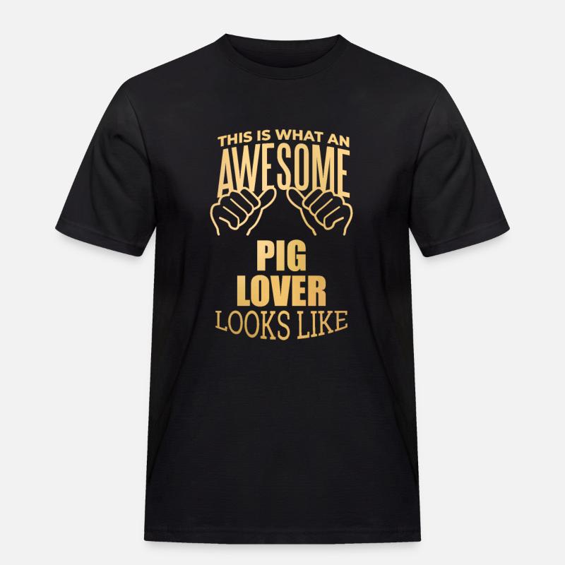 Schwein - Männer Workwear T-Shirt - Schwarz