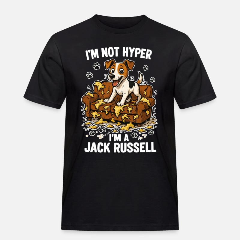 Jack Russell Terrier Funny Hyperactive Gift - Men's Workwear T-Shirt - black