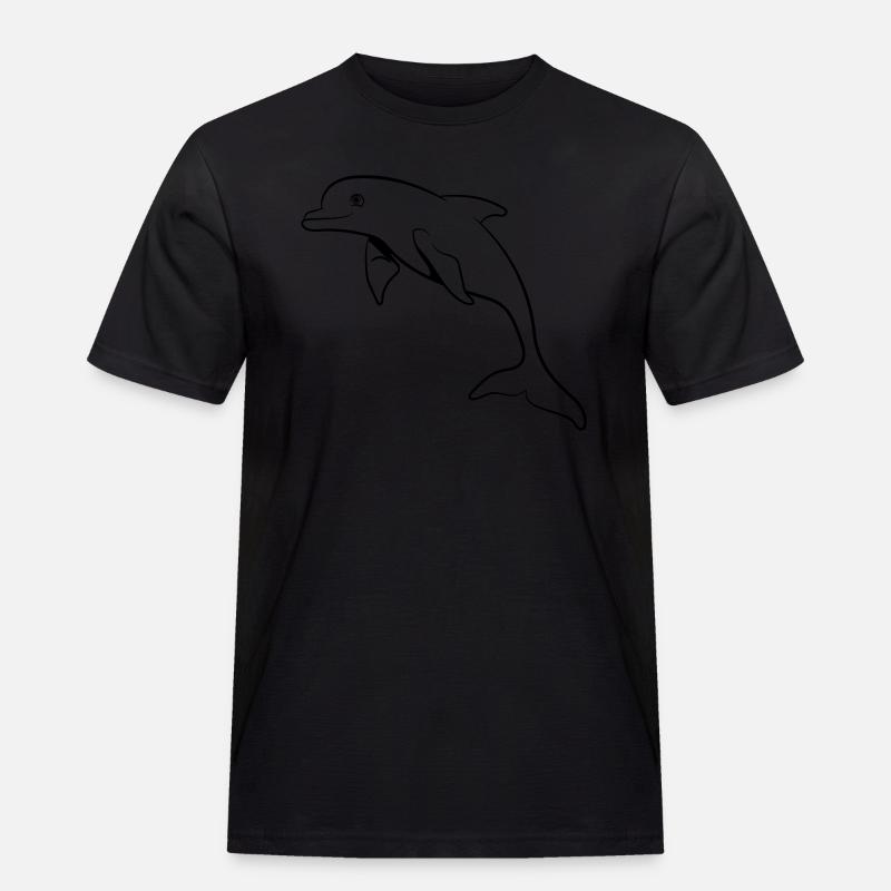delfin süss springen - Männer Workwear T-Shirt - Schwarz
