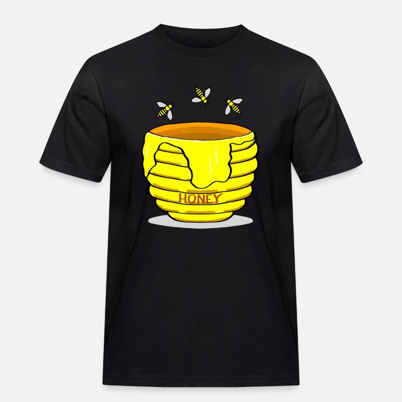 Honigtopf mit Honigbienen süßes Geschenk - Männer Workwear T-Shirt - Schwarz