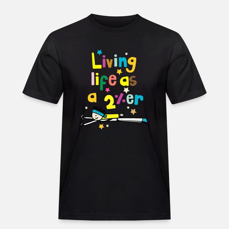 Das Leben als 2%er leben - Männer Workwear T-Shirt - Schwarz