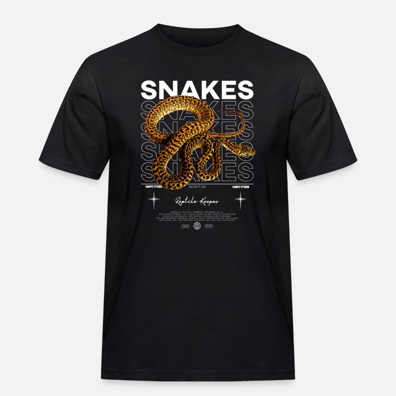 Teppich Python Modern Streetwear Reptilienpfleger - Männer Workwear T-Shirt - Schwarz