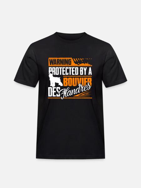 Protected By Bouvier Des Flandres - Men's Workwear T-Shirt - black