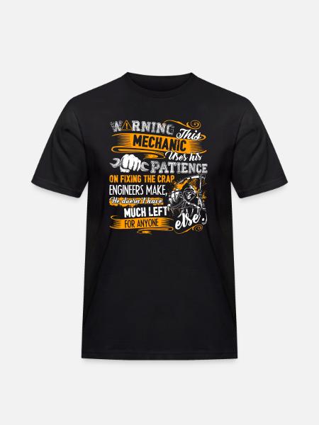 Funny Mechanic Warning - Men's Workwear T-Shirt - black