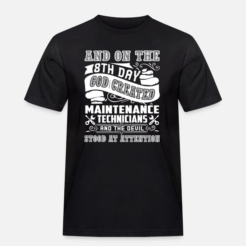 God Created Maintenance Technician - Men's Workwear T-Shirt - black