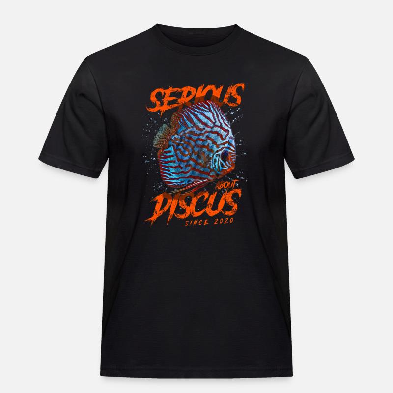 Ernsthaft mit Diskusfischen seit 2020 - Männer Workwear T-Shirt - Schwarz