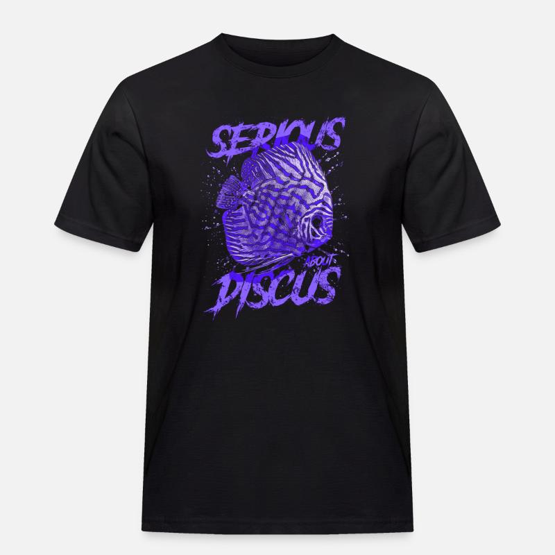 Ernsthaft über Diskusfischhalter Aquarianer - Männer Workwear T-Shirt - Schwarz