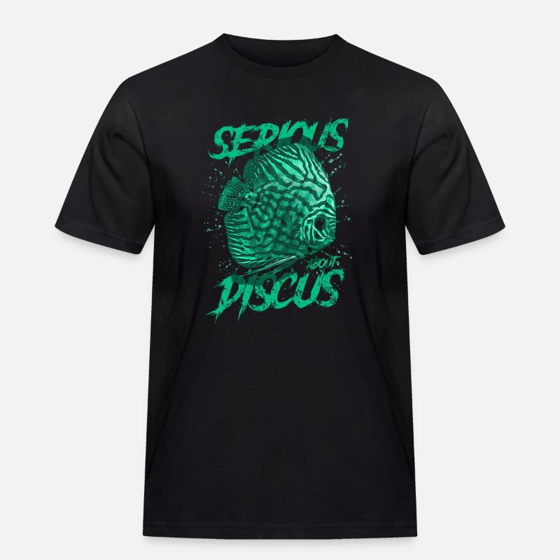 Ernsthaft über Diskusfischhalter Aquarianer - Männer Workwear T-Shirt - Schwarz