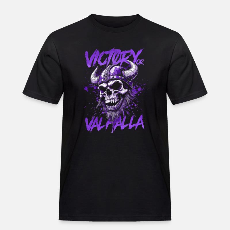 Nordischer Wikingersieg oder Walhalla - Männer Workwear T-Shirt - Schwarz