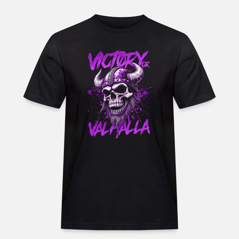 Nordischer Wikingersieg oder Walhalla - Männer Workwear T-Shirt - Schwarz