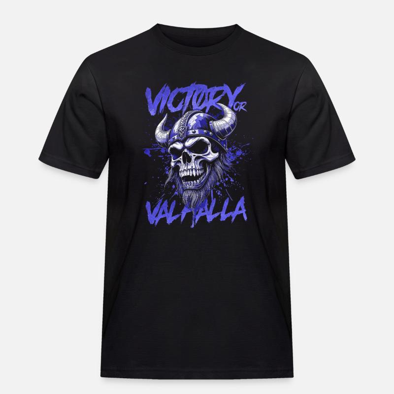 Nordischer Wikingersieg oder Walhalla - Männer Workwear T-Shirt - Schwarz